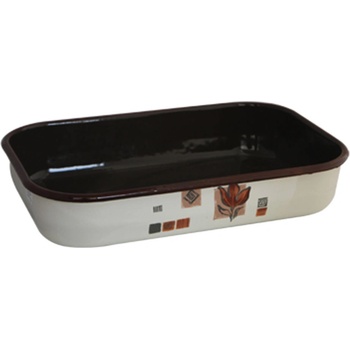 40 х 26 см правоъгълна емайлирана тава с разцветка Рустика (141fpic/40 (12-1722))