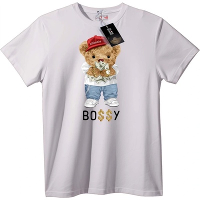 NOONEBRAND Тениска Богаташка мечка - S, White