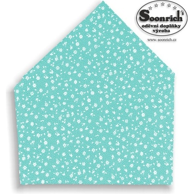 Soonrich šátek dětský tyrkysové kytky bsd141