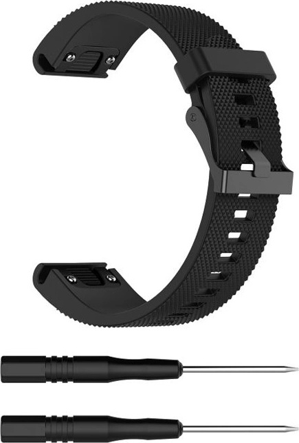 Mobilly каишка за Garmin Fenix 5S, 5S Plus, 6S, 6S Pro, 20 мм, силиконова, черна (750 DSJ-05-00G black)