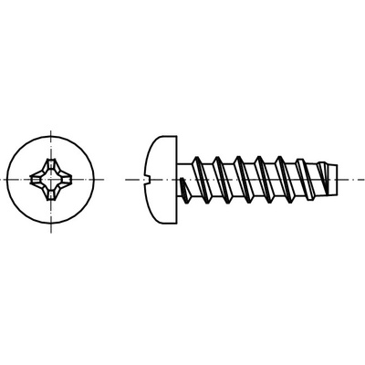 PROFISTYL DIN 7981F šroub do plechu s půlkulatou hlavou PHILLIPS (tupý konec) pozink Varianta: DIN 7981F šroub do plechu PH kříž. tupá ZB 4,8x9,5