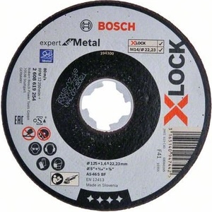 Bosch X-LOCK Плосък режещ диск EfM система 125×1.6×22.23 AS 46 S BF, 125 мм, 1.6 мм 2608619254 (2608619254)