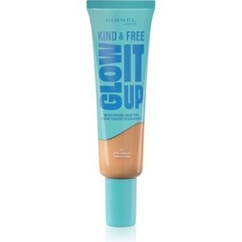Rimmel London Kind & Free Glow It Up Moisturising Skin Tint hydratační make-up pro citlivou suchou a normální pleť 150 Rose Vanilla 30 ml