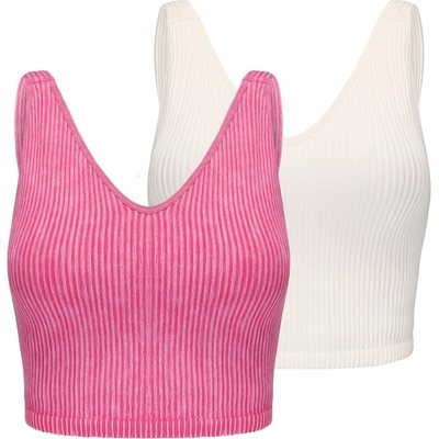 Slazenger 2PK Bra Tank Womens - Raspberry/Sugar