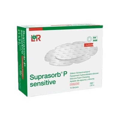 Suprasorb P Sensitive, Multisite, Border Lite—7,5 x 9,5 cm 10 ks