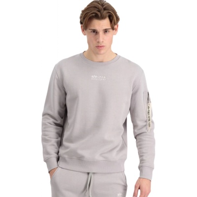 Alpha Industries Organics EMB Sweater mikina pánska Organic Grey šedá