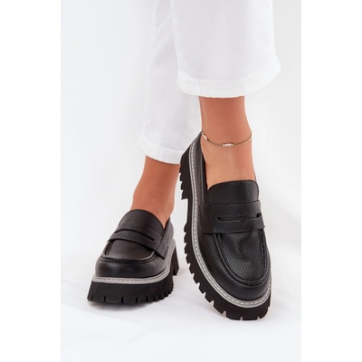 Big Star Shoes Dámské Mokasíny Na Platformě A Plochém Podpatku Big Star černá bílá