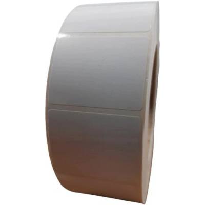 Plastová Etiketa 40 mm x 46 mm, Polypropylén, Biela, Dutinka 76 mm, 1000 ks/kotúč, Permanentné lepidlo, Priemer kotúča 97 mm