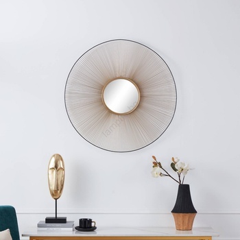 EGLO 425033 - Стенно огледало ESASHI Ø 76 см златно/черно (EG425033)