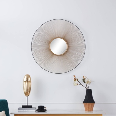 EGLO 425033 - Стенно огледало ESASHI Ø 76 см златно/черно (EG425033)