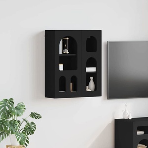 vidaXL Висящ шкаф ELST Черно 59 x 20 x 71, 5 см Инженерна дървесина (891355)