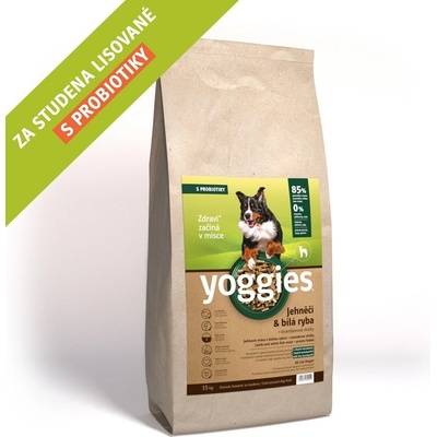 Yoggies granule lisované za studena s probiotiky Jehněčí maso & bílá ryba 2 x 15 kg