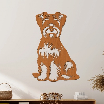 dřevo života Dřevěný obraz Dandie Dinmont Terrier Rozměry (cm): 54x80, Zvolte barvu dekoru: Třešeň