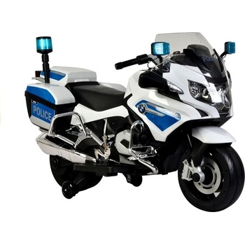 Lean elektrická motorka BMW policajná 1x12V motor biela