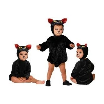 BigBuy Carnival Маскировъчен костюм за бебета Черен Котка Размер 6-12 месеца