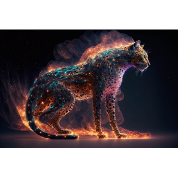 DIMEX ART s. r. o Флизелинов фототапет ходящ леопард 375 x 250 см