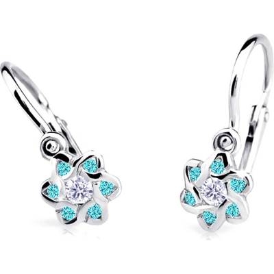 Cutie Jewellery Slušivé detské náušnice z bieleho zlata C2149-10-X-2 svetlo zelená