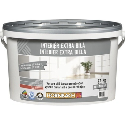 Hornbach Barva na zeď Interiér Extra Bílá 24 KG