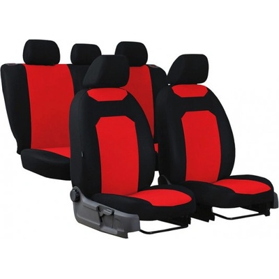 Autopoťah Pok-ter CARO pre väčšie sedadlá červeno-čierne frote-textil