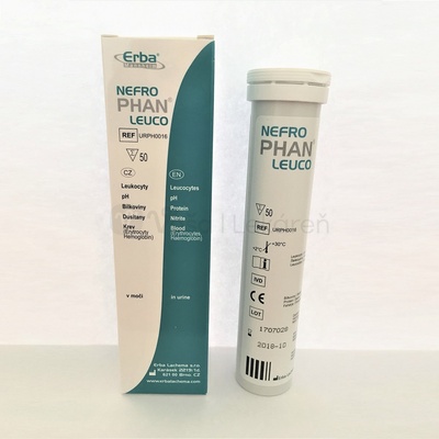 NefroPhan Leuco diagnostické prúžky na moč 50 ks
