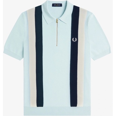 Fred Perry Блуза с яка Fred Perry Men's Vertical Stripe Zipped Short-Sleeve Polo Shirt - Light Ice R30