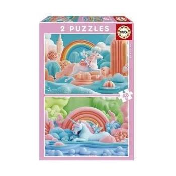 Educa Пъзел Educa Magic Unicorns 48 Части (2 броя)