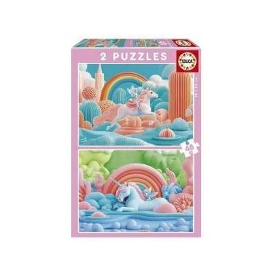 Educa Пъзел Educa Magic Unicorns 48 Части (2 броя)