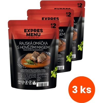 Expres Menu Rajská omáčka s hovězím masem 3 x 600 g