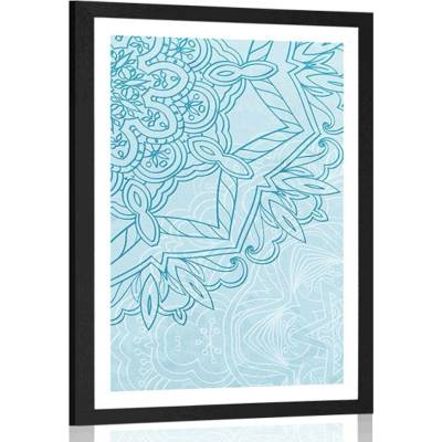 Plakát s paspartou Mandala v zimním motivu - 60x90 white