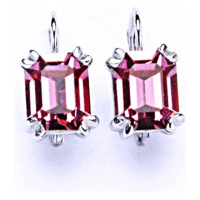 Čištín stříbrné náušnice se Swarovski krystalem rose NK 1201