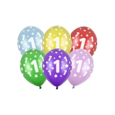 PartyDeco Narozeninové balónky s číslicí 1 30 cm