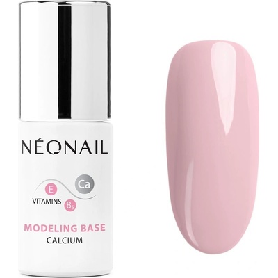 NeoNail Modeling Base Calcium podkladový lak pro gelové nehty s vápníkem Neutral Pink 7,2 ml