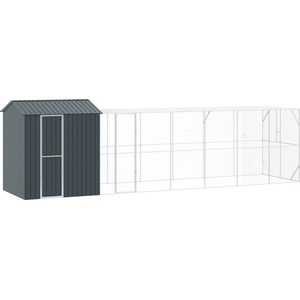 vidaXL Клетка за птици със съхранение Антрацит 824 x 208 x 247 см (3325158)