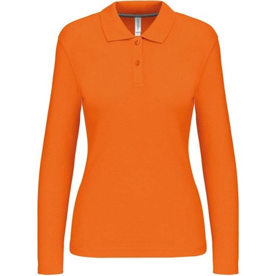 Kariban K244 Dámske piqué polo s dlhým rukávom oranžová