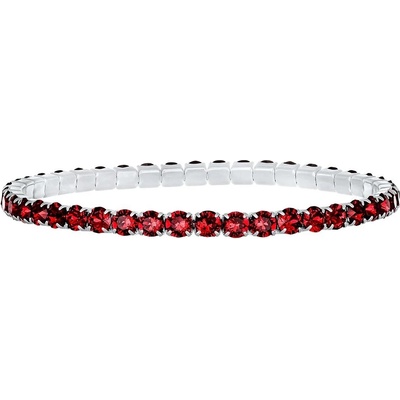 CRYSTalp Elastický tenisový náramok s červenými kryštálmi Aura 22270.SCA.E