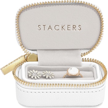 Stackers Кутийка за пръстени с приставка за каишка за куче Stackers Pebble минi бяла (76731)