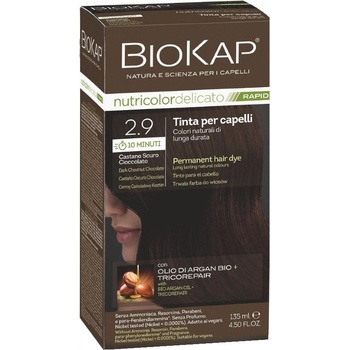 BioKap Nutricolor Delicato Rapid Permanent Hair Color 135 ml боя без амоняк 2.9 Dark Chestnut Chocolate
