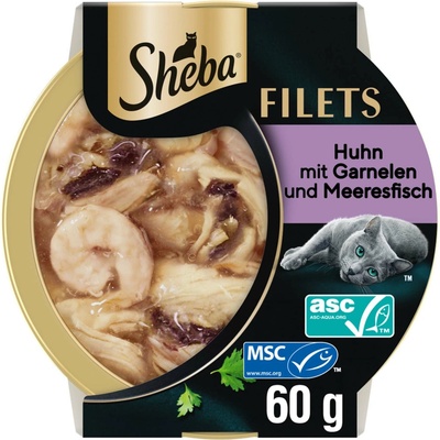 Sheba jemné plátky kuracie s krevetami 32 x 60 g