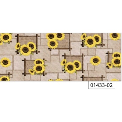 Sanem Plastik 1433 PVC ubrus Florista slunečnice pytlovina role šedá role 20 m 140x2000cm