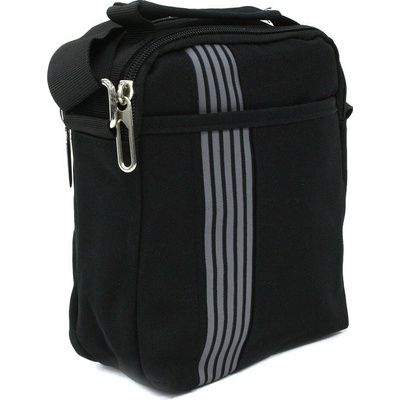Čierna menšia pánska praktická zipsová crossbody taška Erick