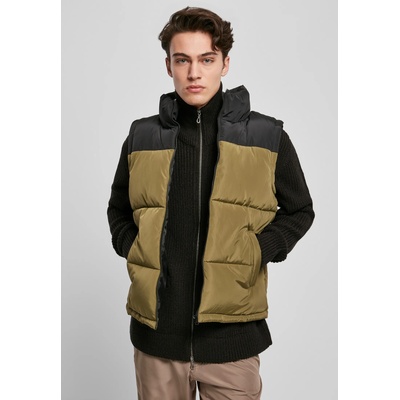 Urban Classics Мъжки елек в маслинен цвят Urban Classics Block Puffer UB-TB4476-03280 - Маслина, размер L