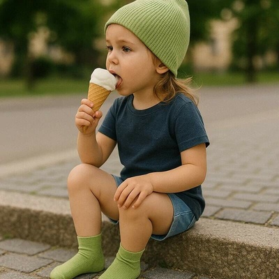 Tuptusie ponožky pre deti zelené