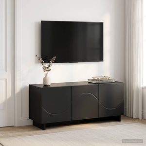 vidaXL ТВ стойка 90 x 34.5 x 40 cm Черно Инженерна дървесина (8011568)