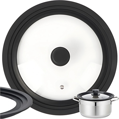 Ruhhy 25561 Univerzální skleněná poklice se silikonovým lemem 3v1 28/30/32 cm – Zboží Mobilmania