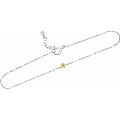 Eppi stříbrný minimalistický se žlutým diamantem Bonato BR44232
