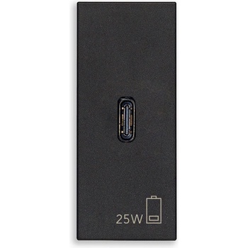Vimar 30292. C25G PD USB-C Контакт Linea 1M 25W, black, (30292.C25G)