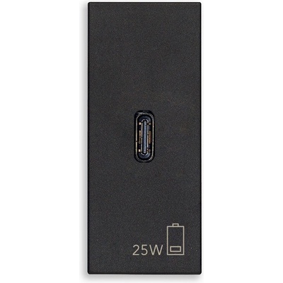 Vimar 30292. C25G PD USB-C Контакт Linea 1M 25W, black, (30292.C25G)