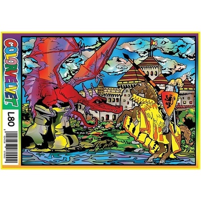 Colorvelvet L80 Súboj s drakom zamatová omaľovánka obraz 47x35cm