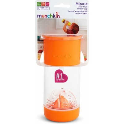 Munchkin netekoucí hrnek s infuzérem 414 ml oranžový