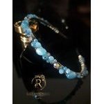 Radi handmade Диадема с тюркоазено сини кристали, перли и камъни (958)